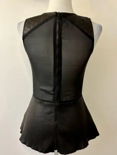DL1961 Reese Lamb Leather Peplum Top Size XS