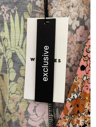 Whistles Pink Floral Dolman Short Sleeve Wrap Midi Dress NWT 10