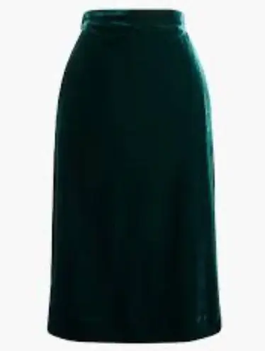 Jcrew factory velvet jade green skirt