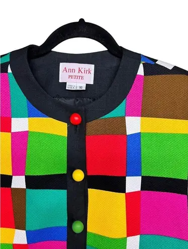 Ann Kirk Petite Color Block Blazer Jacket Women’s Size 16