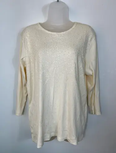 Quacker Factory NWOT  Lightweight Shiny Accent Sweater Size Large