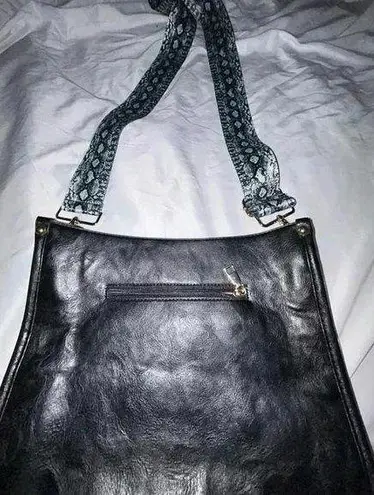 UNBRANDED BLACK CROSSBODY PURSE ADJUSTABLE BLACK WHITE GREEN SNAKESKIN …