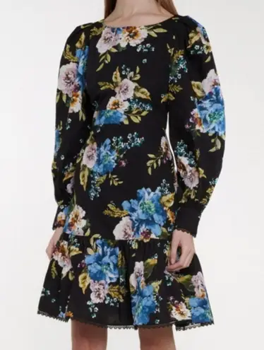 Erdem rydal dress Carnation Bouquet floral dress sz 10 Black