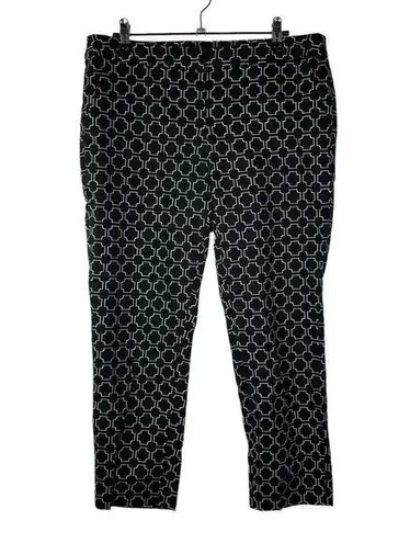 Amanda & Chelsea Black & White Geometric Square Printed Straight Leg Pants 8