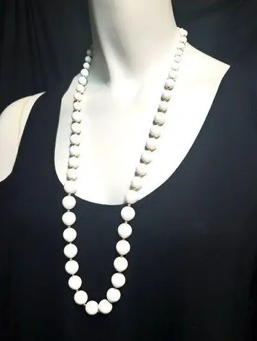 Monet  White & Gold Necklace