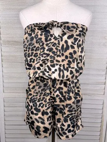 FASHION WEB Leopard Print Sleeveless Shortie Romper