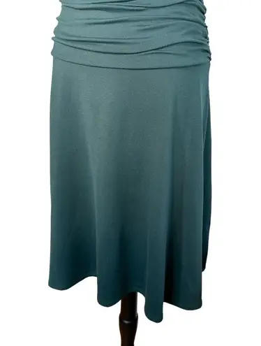 Susana Monaco Tube Ruched Strapless Stretch Knit Dress Forest Green Medium