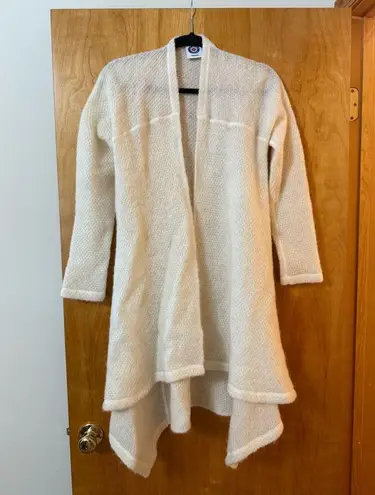 Icewear Iceland Karen Hvit Duster Open Front Sweater Asymmetrical Icelandic Wool