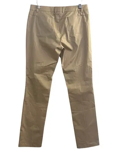 Rene Lezard Womens Khaki Beige Cotton Blend Dress Pants Straight Leg Size 36 4/6 Tan