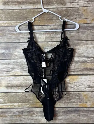 For Love & Lemons Millie Black Bodysuit Size M NWT