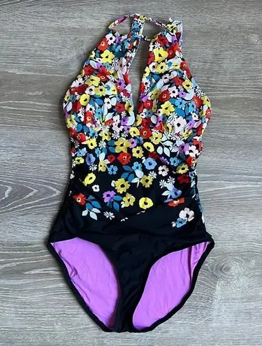 Anne cole Ditsy Floral High-Neck One-Piece Swimsuit