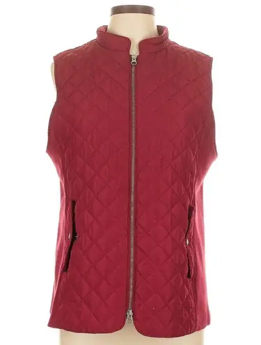 J. Jill Red Wine Quilted Sleeveless Vest Lightweight Outdoors Preppy Size Large