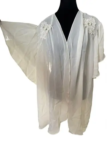 Cinema Etoile Vintage Dreamy Boho Hippie Bridal Lingerie Longline Duster Coat Size XL