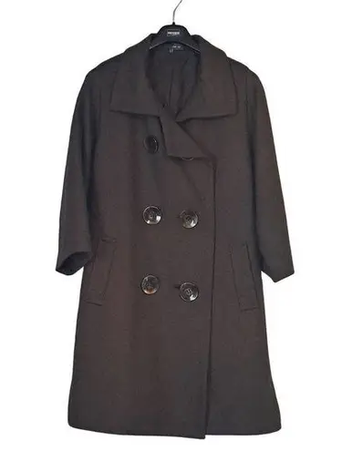 Per Se 100% wool heavy army green button up coat size 14