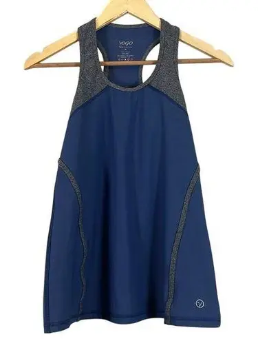 Vogo Athletica Tank Top Womens M Blue Racerback Sleeveless Colorblock Pilates Size M