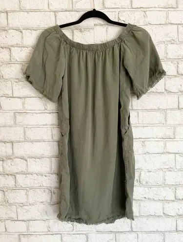 Glam Green Off The Shoulder Tunic Top Size Small