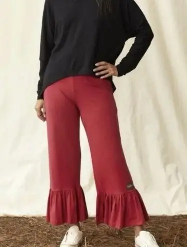 Matilda Jane  Burgundy Red Big Ruffle Bottom Pants Sz.S