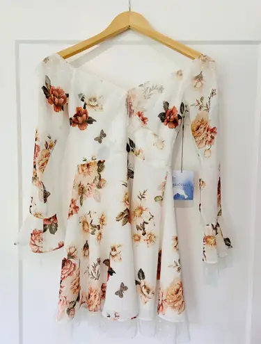 Majorelle Scout Mini Dress In White Zinnia Floral