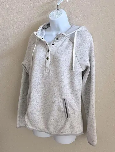 Thread and Supply  Fleece Snap Up Hoodie Hooded Sweatshirt Grey Women’s Medium