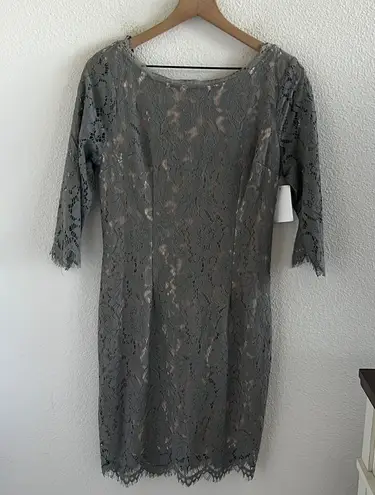 Soiéblu NWT Nordstrom Soieblu Gray Lace Modest Dress Mother of the Bride Wedding Event L