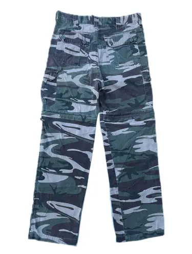Game Winner Vintage Green Camo Cargo Pants Zip Off Shorts