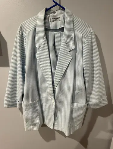 Alfred Dunner  Sz 20 Spring Light Blue & White Pants Suit Set 2 Piece‎ Womens G - Image 1