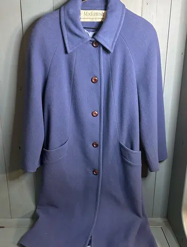 Vintage Mackintosh Women's Elegant Periwinkle Blue Wool Winter Coat | 14P