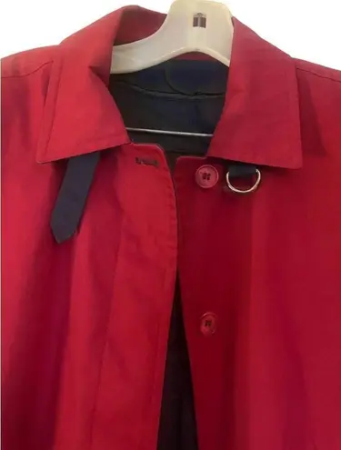 London Fog Vtg 70s/80s USA  Warm Removable Liner Red Trench Coat Jacket 10 M