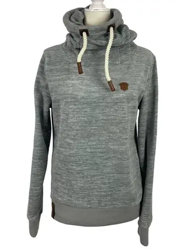 Naketano Signature Grey Cowl Neck Sweatshirt Jumper Pullover Size Medium