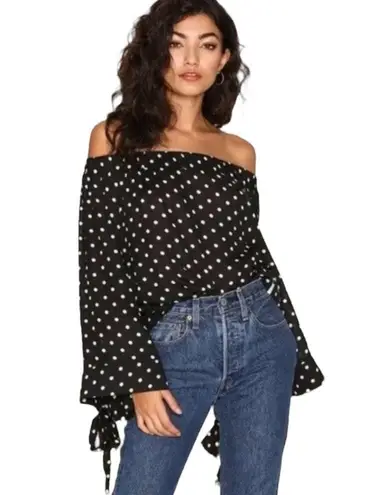 One Teaspoon  for Free People Bonnie Ace Off Shoulder Dot Top Size 8