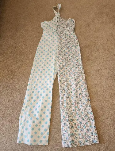 ASH & EDEN SARAH HALTER NECK JUMPSUIT Blue