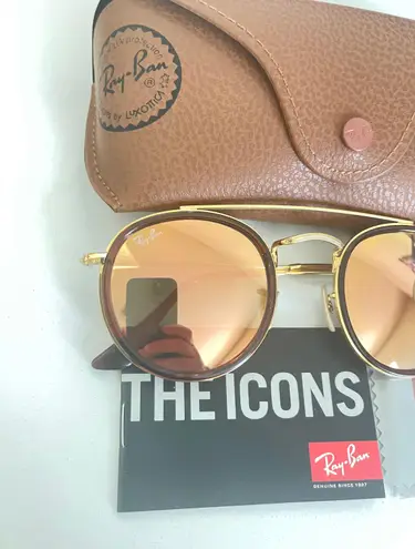 Ray-Ban  Sunglasses Round Double Bridge Gold Size 51mm