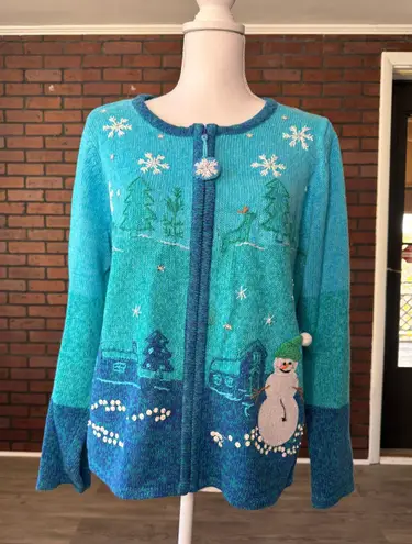 kim rogers Vintage Christmas Sweater With Snowman