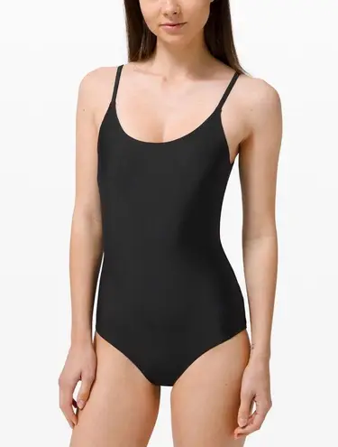 Lululemon  Waterside Black One-Piece Swimsuit B/C Cup, Medium Bum Coverage - S