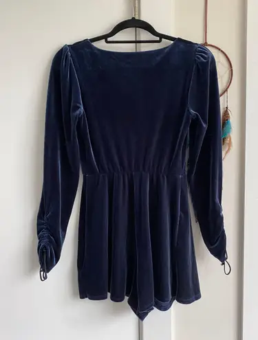 Urban Outfitters Blue Velvet Romper