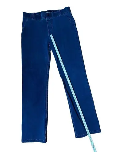 Betabrand Women’s Jeans Yoga Mid Rise Slim Straight Fit Dark Wash Pull-On Size M