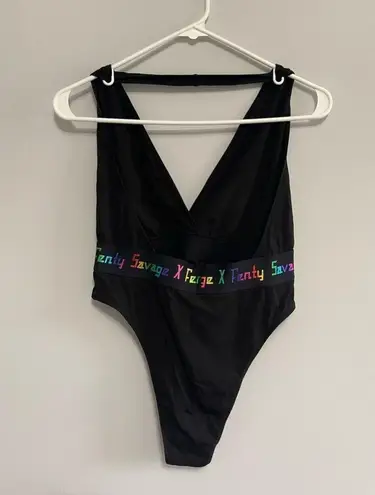 FOREVER SAVAGE BODYSUIT WITH RAINBOW LOGO Black