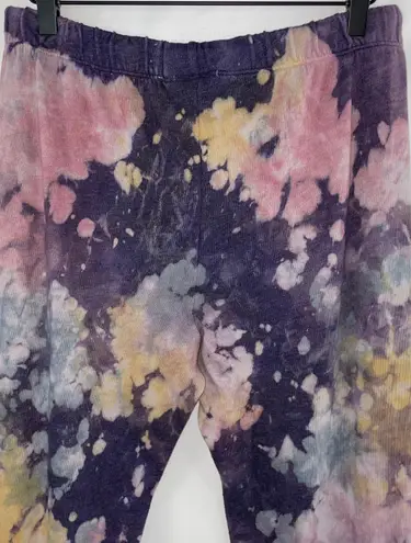 Maronie New Tie Dye Sweatpants Drawstring Waist Eggplant Multi