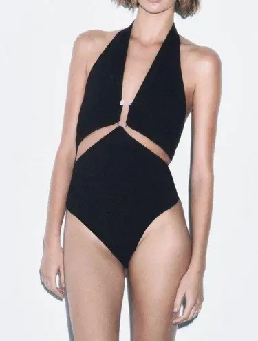 NWT ZARA TRIMMED CUT OUT BODYSUIT Size Small