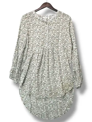 Hinge XS Floral High Low Tunic Blouse Cottagecore Boho Romantic Lightweight