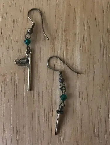 Golf Earrings Tee Flag Green Handmade Vintage