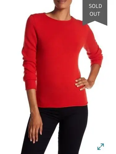 Theory  'Fantina' bright red cashmere crew neck sweater, size small