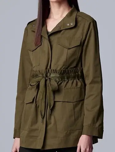 Simply Vera Vera Wang Olive Green Trench Coat Anorak Utility Jacket Petite XL