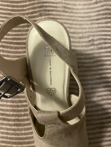 BC Footwear BC Taupe Embossed Faux Snakeskin Platforms