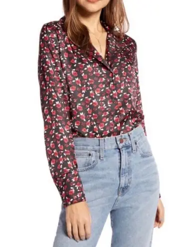 Something Navy  Vintage Style Ditsy Floral Print Blouse