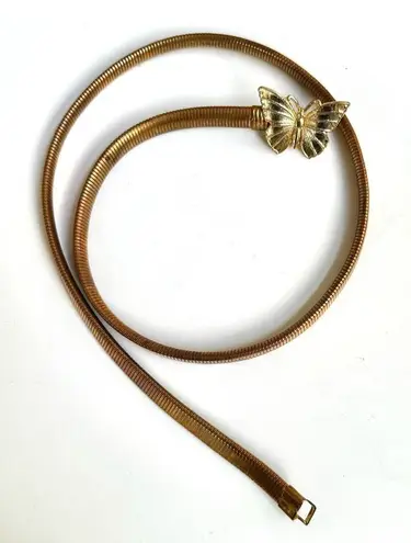 Vintage Gold Tone butterfly Stretch Waist Belt Gold
