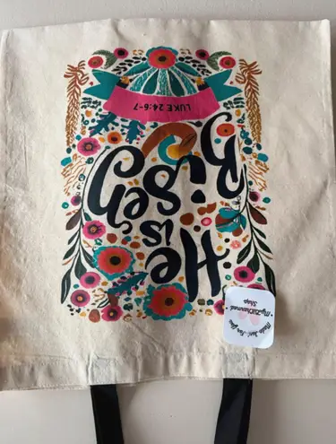 Handmade He is risen tote bag