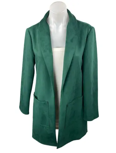 NEW Ann Taylor LOFT Women's Green Faux Suede Shaw Collar Blazer Jacket Size XS