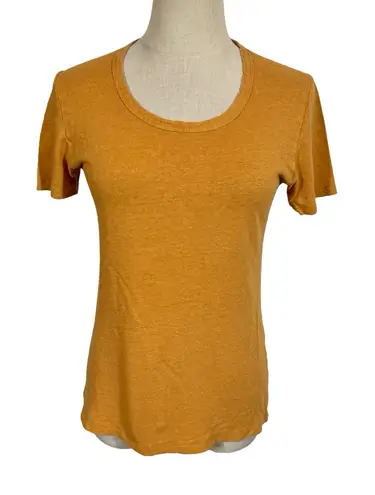 Mollusk Athena Hemp Scoop Tee in Mustard Orange