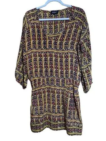 Tolani Womens Size Small Multicolor Kedia Print Silk Artsy Dress